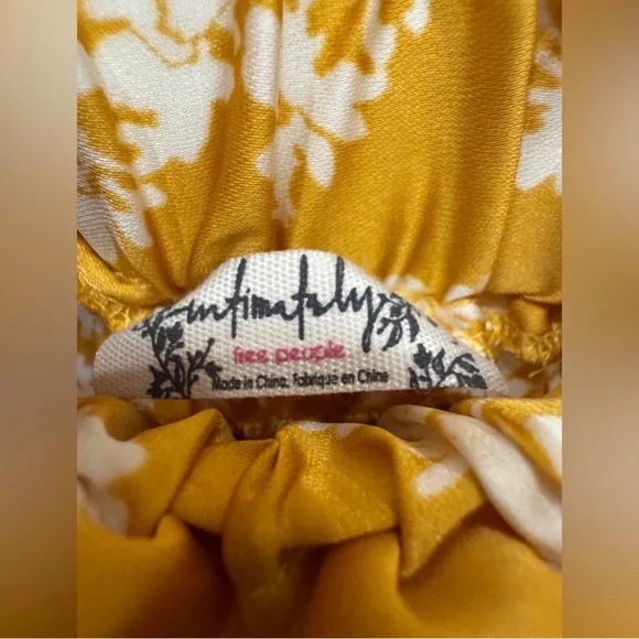 Free People Yellow Floral Wide Leg Pants - Picture 5 of 6